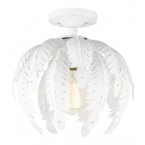 1 Light Antique White Semi Flush