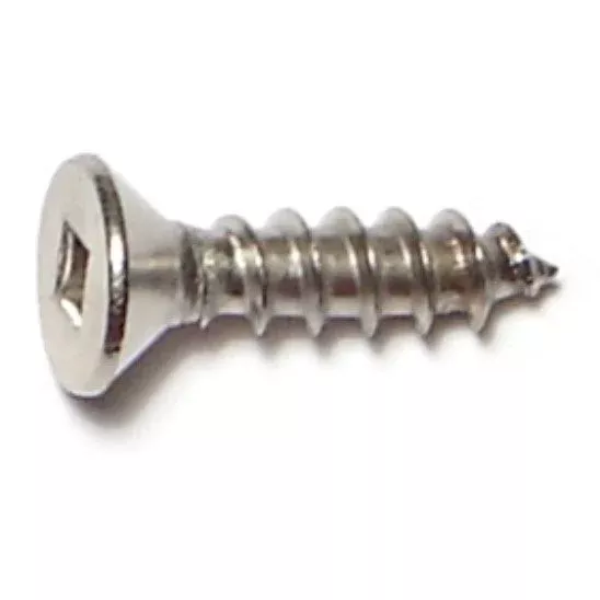 #10 x 3/4" 18-8 Stainless Square Drive Flat Head Sheet Metal Screws (20 pcs.)