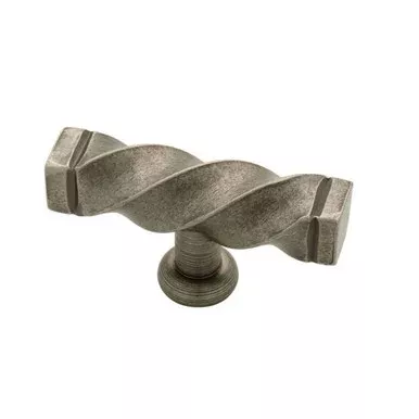 (12 Pack) 2-1/2" Iron Craft Twisted T-Knob Tumbled Pewter