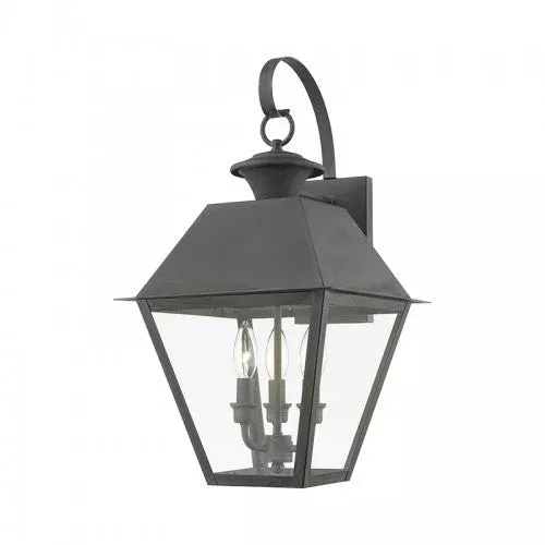 3 Light Charcoal Outdoor Large Wall Lantern