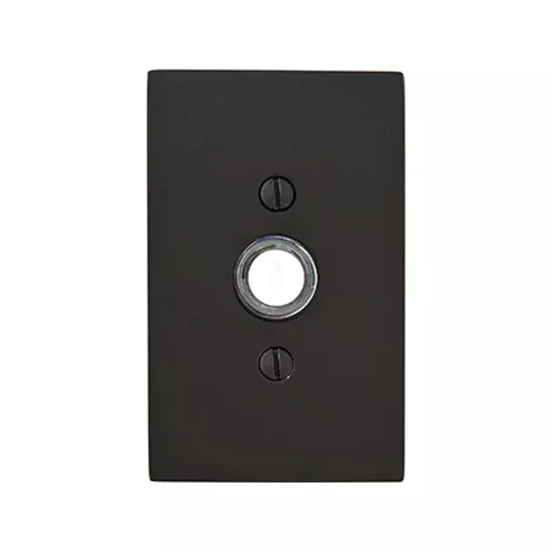 4 Inch Solid Brass Doorbell Button with Modern Rectangular Rosette