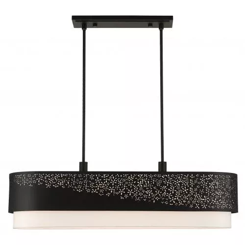 6 Light Black Linear Chandelier