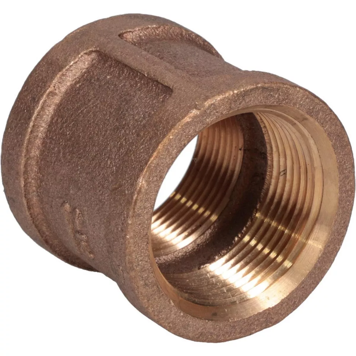 Brass Pipe Coupling: 1-1/4" Fitting, Threaded, FNPT x FNPT, Class 125, Lead Free