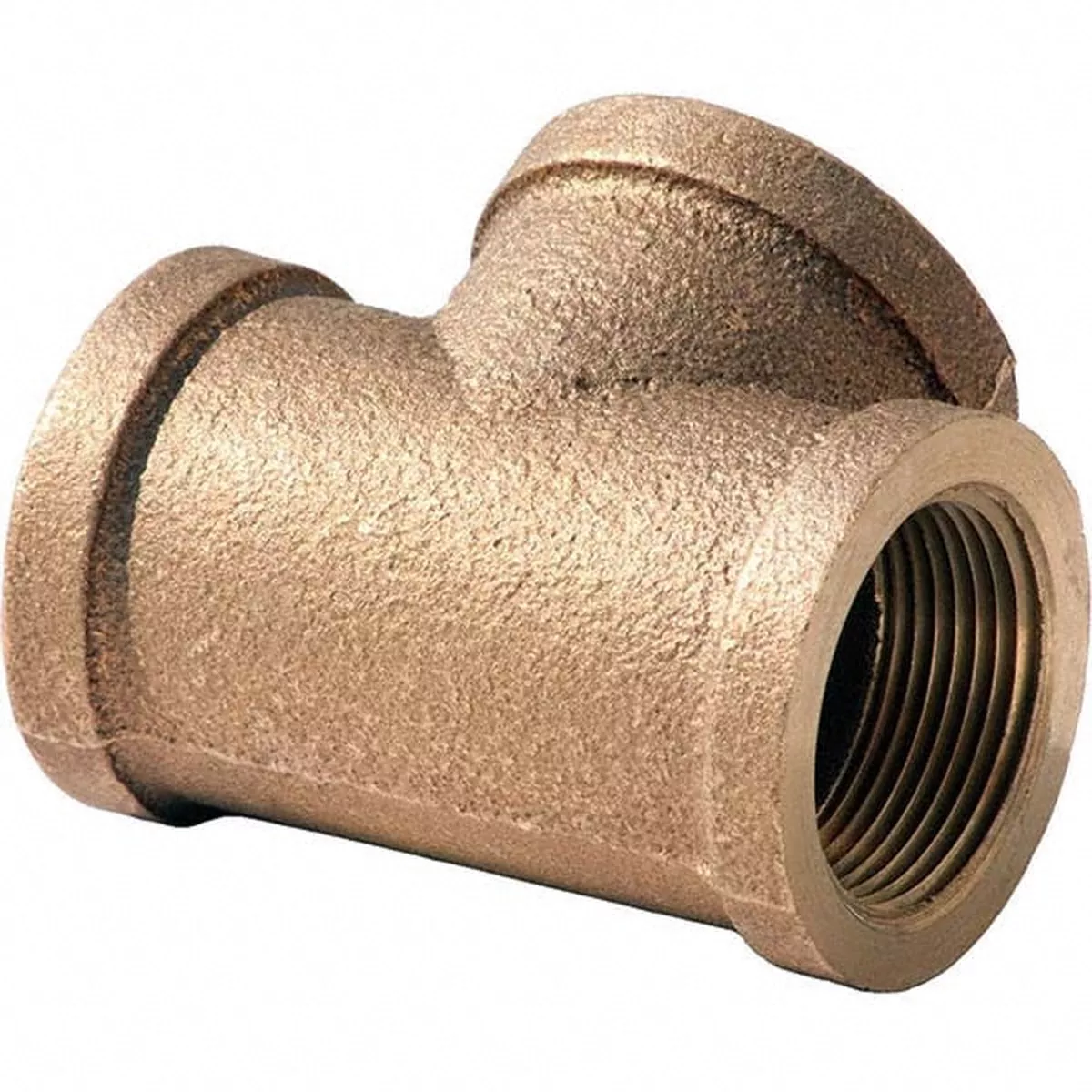 Brass Pipe Tee: 3" Fitting, FNPT x FNPT x FNPT, Class 125, Lead Free