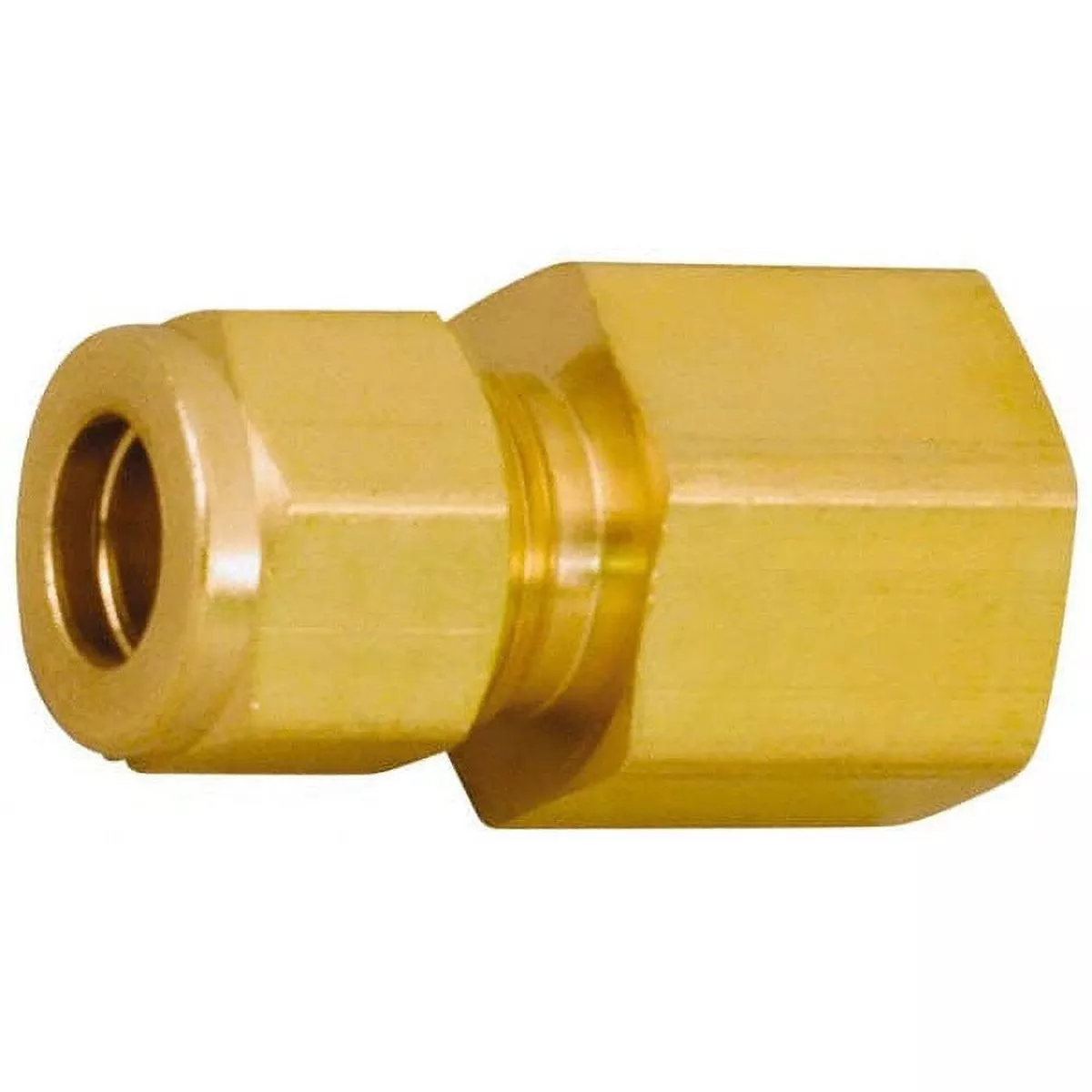 Compression Tube Connector: 3/4-18, 1/2" Tube OD, Compression x FNPT