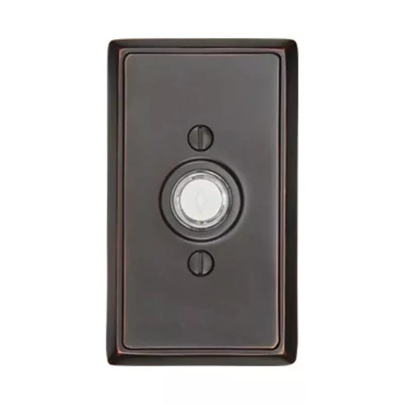 Emtek 2403 Doorbell Button with Rectangular Rosette