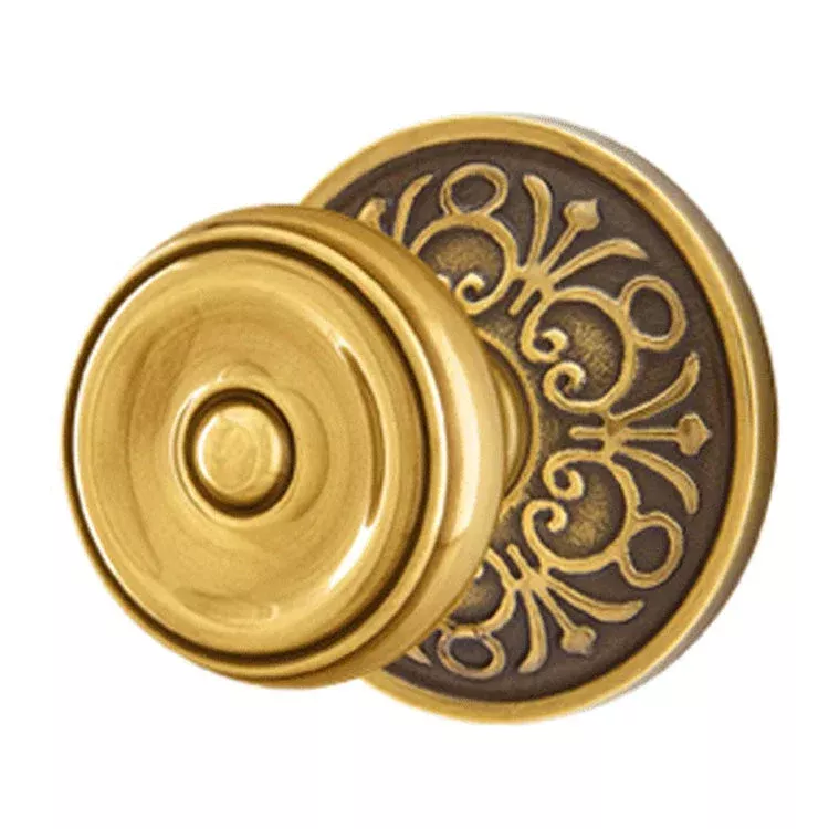 Emtek Solid Brass Waverly Door Knob Set With Lancaster Rosette (Several Finishes Available)