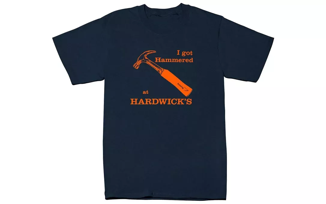 "I Got Hammered at Hardwick's" T-Shirt ~ Navy with Burnt Orange