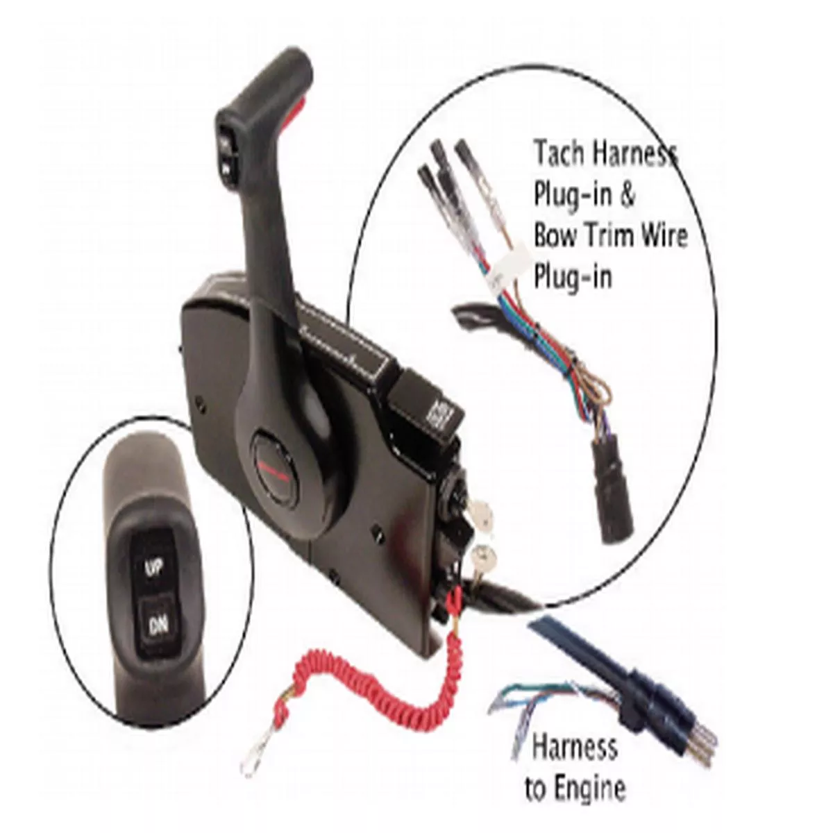 Mercury - Side Mount Remote Control - 8 Pin Traditional - 15 Ft Harness - Fits All Current Mercury/Mariner Outboards & 1993/Newer Force Outboards 40 HP & Higher Utilizing Mercury Style Cables - 88117