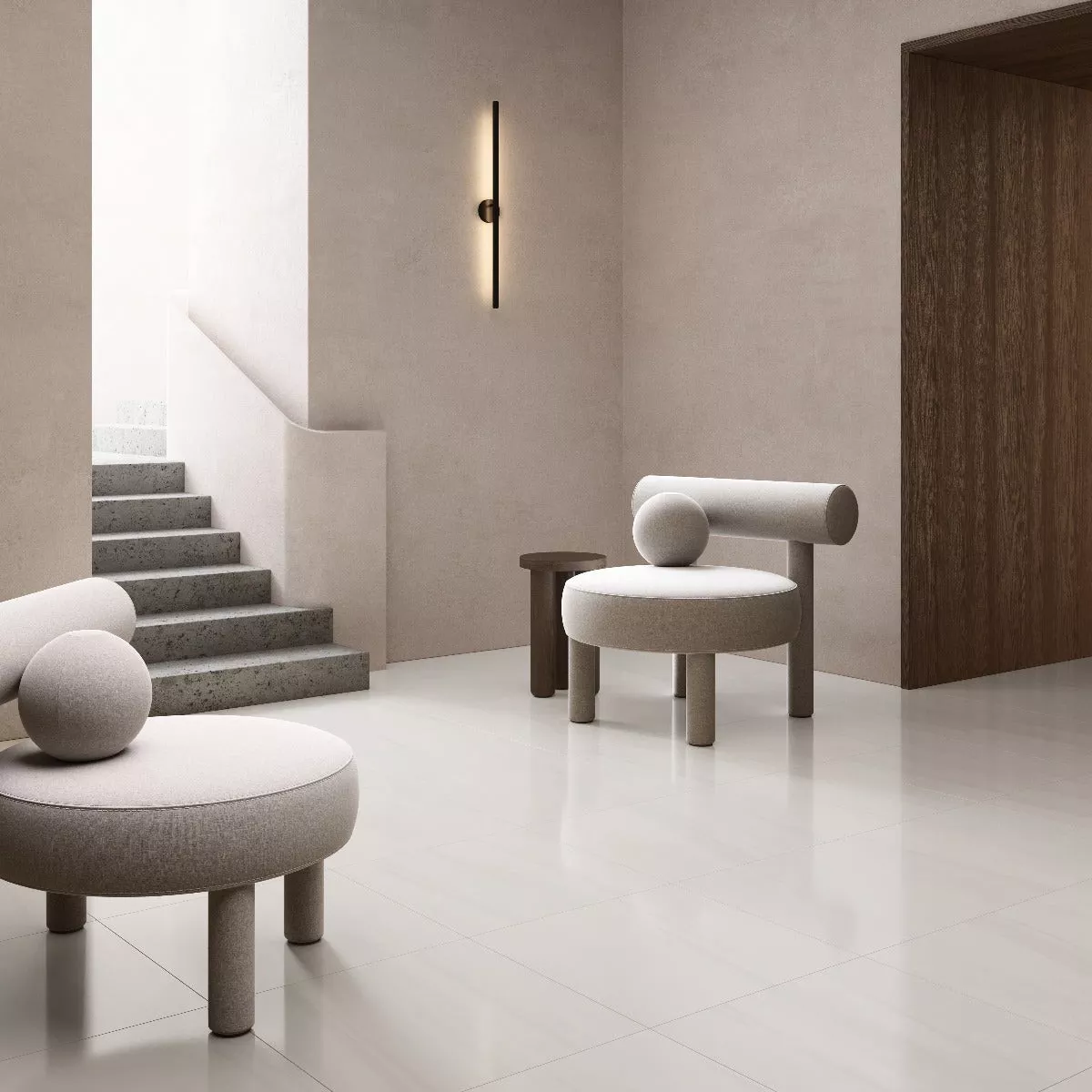 Minera Dolomite Warm White 24x24 Polished Porcelain Tile
