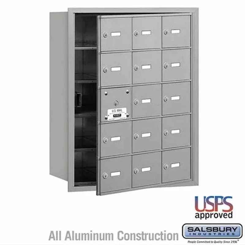 Salsbury Industries 3615-FU 4B+ Horizontal Mailbox 15 A Doors Front Loading USPS Access