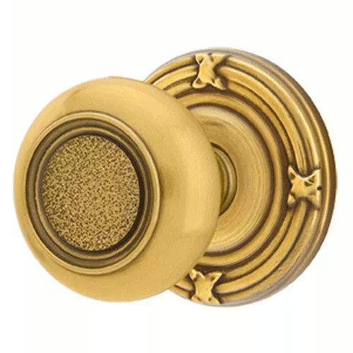 Solid Brass Belmont Door Knob Set With Ribbon & Reed Rosette (Several Finish Options)