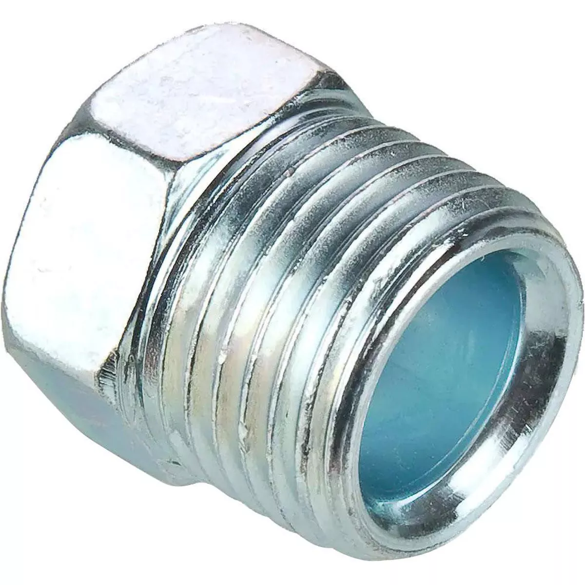 Zinc-Plated Steel Flared Tube Inverted Nut: 3/8" OD, 5/8-18 Thread